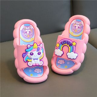Dép bánh mì Quai Ngang Cầu Vồng Chống Trượt Thoải Mái Họa Tiết Hoạt Hình Dễ Thương Cho Bé Gái