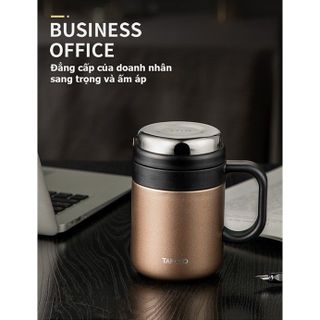 Cốc giữ nhiệt có tay cầm TAFUCO 500ml Inox 316L (xanh than, nâu)