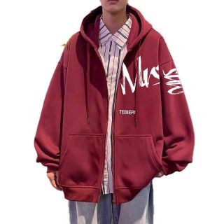 Áo khoác in chữ cam nổi bật MISO TEBLEPAI form rộng unisex