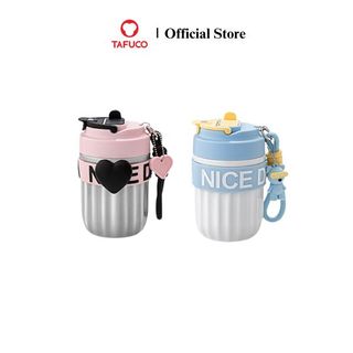 Ly giữ nhiệt TAFUCO 420ml Inox 304 + Tráng sứ Fashionista Cutie Tumbler (hồng bạc, vàng xanh)