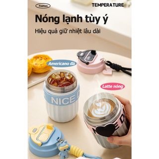 Ly giữ nhiệt TAFUCO 420ml Inox 304 + Tráng sứ Fashionista Cutie Tumbler (hồng bạc, vàng xanh)