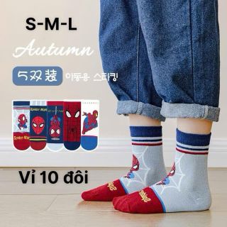Set 10 đôi tất Siêu nhân Chống trơn Trượt cho bé 1-8 tuổi