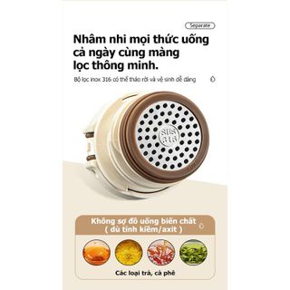Bình giữ nhiệt có nút bấm TAFUCO Ionic One Touch 480ml Inox 316 (Tím Pastel, Trắng kem)