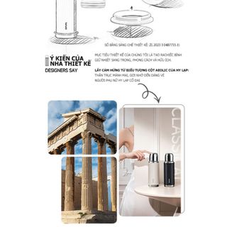 Bình giữ nhiệt có nút bấm TAFUCO Ionic One Touch 480ml Inox 316 (Tím Pastel, Trắng kem)