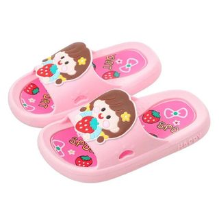 Dép bánh mì quai ngang siêu xinh hình bé dâu cho bé gái êm chân