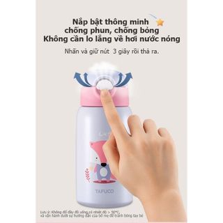Bình giữ nhiệt 316L cho bé 2 nắp TAFUCO Cutie animal thermal bottle with double lid