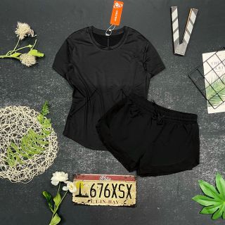 Set đùi 2 lớp dù phối lưới áo nữ thể thao