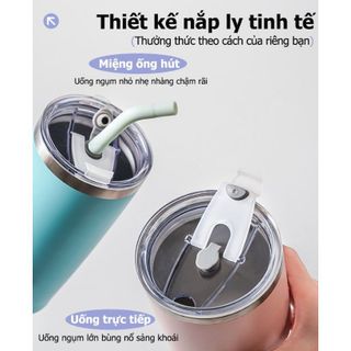 Ly giữ nhiệt có tay cầm TAFUCO 567ml Inox 304 Handle Stylish Travel Tumbler (xanh đậm, trắng)