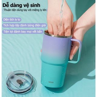 Ly giữ nhiệt có tay cầm TAFUCO 567ml Inox 304 Handle Stylish Travel Tumbler (xanh đậm, trắng)