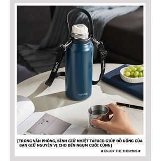 Bình giữ nhiệt TAFUCO có dây đeo 1L/1.3L Inox 316L Outdoor Activity(xanh than, đen, trắng kem)
