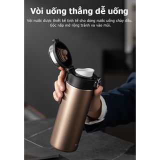 Bình giữ nhiệt TAFUCO 500ml Inox 316 có nút bấm Office One Touch Button Tumbler (xanh than, nâu)