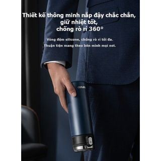 Bình giữ nhiệt TAFUCO 500ml Inox 316 có nút bấm Office One Touch Button Tumbler (xanh than, nâu)
