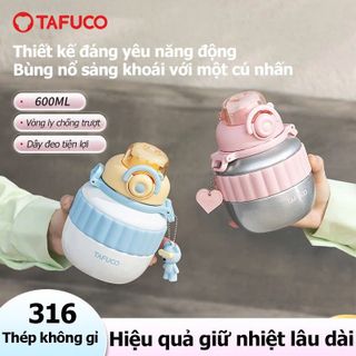 Bình giữ nhiệt TAFUCO 600ml Inox 316 Fashionista CutieBelly Tumbler (hồng bạc, vàng xanh)