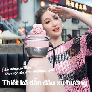 Bình giữ nhiệt TAFUCO 600ml Inox 316 Fashionista CutieBelly Tumbler (hồng bạc, vàng xanh)
