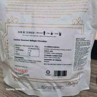 Bột sô cô la bellagio - catcher gourmet  bellagio chocolate túi 1kg