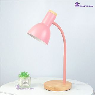 Sỉ Đèn Học Để Bàn Cắm Điện D1006 Đế Gỗ, màu xám, xanh, vàng, hồng