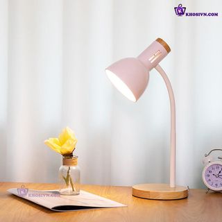 Sỉ Đèn Học Để Bàn Cắm Điện D1006 Đế Gỗ, màu xám, xanh, vàng, hồng