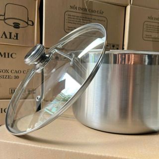 BỘ NỒI INOX NẮP KÍNH FIVERAMIC FR- 30CM