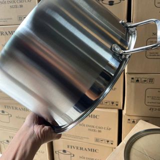 BỘ NỒI INOX NẮP KÍNH FIVERAMIC FR- 30CM