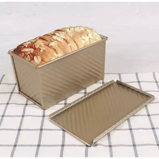 Khuôn làm bánh mỳ gối chống dính màu vàng, size bánh 450gr