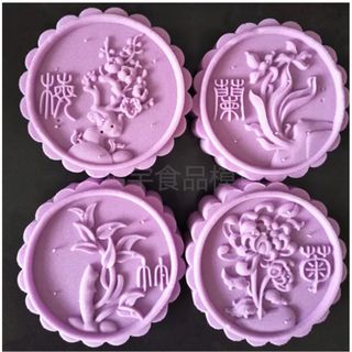 Khuôn trung thu 125gr 4 mặt tứ quý Tùng-Cúc-Trúc-Mai