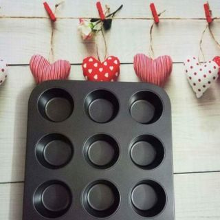 Khuôn nướng bánh cupcake 12 lỗ size to siêu dày, siêu đẹp