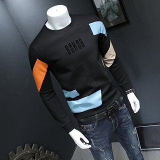 Áo Sweater áo nam màu đen tay dài in chữ B0h0s - giá sỉ - giá buôn