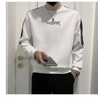 Áo Sweater Nam màu trắng kem thêu chữ - giá sỉ - giá buôn