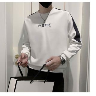 Áo Sweater Nam màu trắng kem thêu chữ - giá sỉ - giá buôn