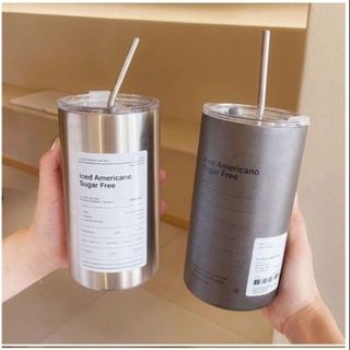 CỐC UỐNG NƯỚC ICED AMERICANO INOX 304, CÓ ỐNG HÚT LY UỐNG COFFEE 600ML, BÌNH ĐỰNG NƯỚC GIỮ NHIỆT INOX 304 GD031 - LADY'S PASSION