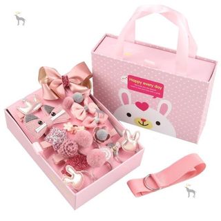 HỘP KẸP TÓC 18 CHI TIẾT CHO BÉ GÁI KÈM TÚI XÁCH LOẠI CAO CẤP GD170 - LADY'S PASSION