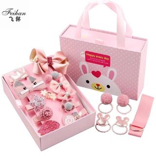 HỘP KẸP TÓC 18 CHI TIẾT CHO BÉ GÁI KÈM TÚI XÁCH LOẠI CAO CẤP GD170 - LADY'S PASSION