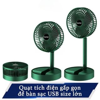 QUẠT TÍCH ĐIỆN SUPER ĐỂ BÀN GẤP GỌN SUPER, 3 TỐC ĐỘ GIÓ, CỔNG SẠC USB XOAY 180 ĐỘ SIÊU TIỆN LỢI GD016 - LADY'S PASSION
