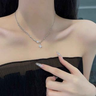 DÂY CHUYỀN CHỮ THẬP ĐÍNH ĐÁ ZIRCON HÌNH BÔNG HOA DC233 - LADY'S PASSION