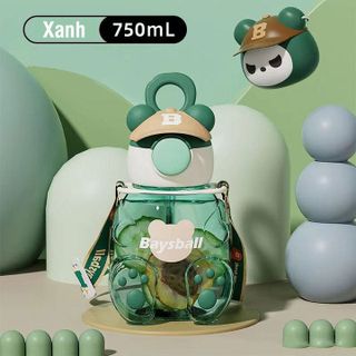 BÌNH UỐNG NƯỚC CHO BÉ CÓ ỐNG HÚT VÀ DÂY ĐEO GẤU 750ML 45118 - LADY'S PASSION