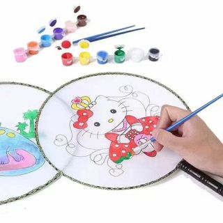 QUẠT TÔ MÀU CHO BÉ SÁNG TẠO TẶNG KÈM CỌ VÀ MÀU 55748 - LADY'S PASSION