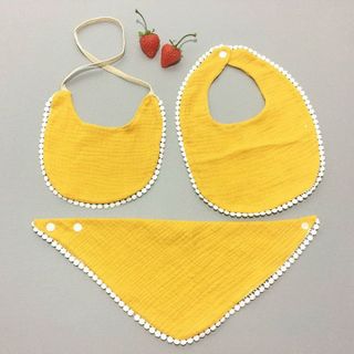 SET 3 YẾM DÃI REN WOOJI  CHẤT SỢI TRE SIÊU MỀM THOÁNG KHÍ CHO BÉ 56883 - LADY'S PASSION