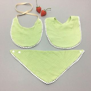 SET 3 YẾM DÃI REN WOOJI  CHẤT SỢI TRE SIÊU MỀM THOÁNG KHÍ CHO BÉ 56883 - LADY'S PASSION