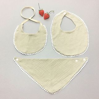 SET 3 YẾM DÃI REN WOOJI  CHẤT SỢI TRE SIÊU MỀM THOÁNG KHÍ CHO BÉ 56883 - LADY'S PASSION
