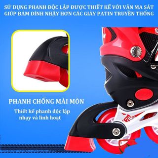 GIÀY PATIN TRẺ EM 4 BÁNH CAO CẤP, FULL SIZE, FULL BẢO HỘ MŨ TAY CHÂN GD115 - LADY'S PASSION