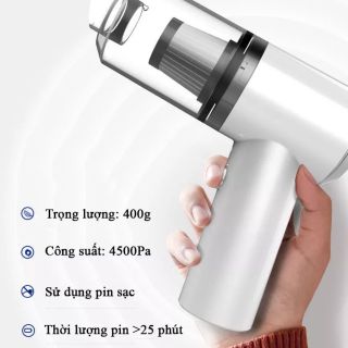 MÁY HÚT BỤI OTO CẦM TAY KHÔNG DÂY MINI CÔNG SUẤT 120W HÚT CỰC MẠNH 9000PA DUNG LƯỢNG PIN 2000 SẠC CÁP USB GD080 - LADY'S PASSION