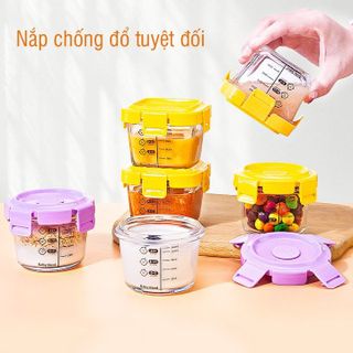 HỘP TRỮ THỨC ĂN DẶM THỦY TINH CHIA VẠCH 120ML 56048 - LADY'S PASSION