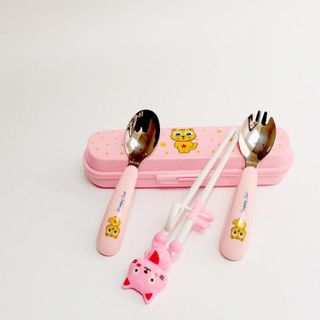 BỘ ĐŨA THÌA INOX HAPPYCAT CHỐNG GỈ AN TOÀN CHO BÉ TẬP ĂN 00585 - LADY'S PASSION