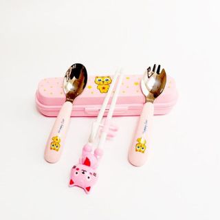 BỘ ĐŨA THÌA INOX HAPPYCAT CHỐNG GỈ AN TOÀN CHO BÉ TẬP ĂN 00585 - LADY'S PASSION