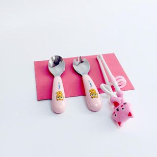 BỘ ĐŨA THÌA INOX HAPPYCAT CHỐNG GỈ AN TOÀN CHO BÉ TẬP ĂN 00585 - LADY'S PASSION
