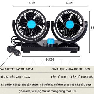 QUẠT ĐÔI 12V SIÊU MÁT DÙNG TRÊN MỌI LOẠI XE OTO CAO CẤP GIÁ RẺ GD082 - LADY'S PASSION