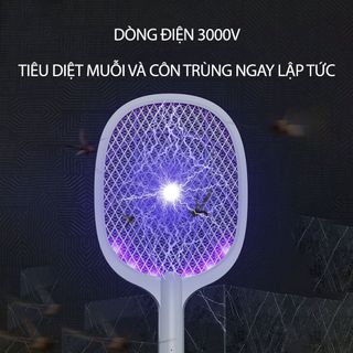 VỢT MUỖI KIÊM ĐÈN BẮT MUỖI 2 TRONG 1 PIN SẠC CỔNG USB CAO CẤP 1500MAH GD072 - LADY'S PASSION
