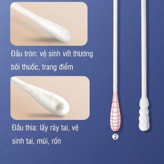 TĂM BÔNG SƠ SINH WAI,TĂM BÔNG THÂN GIẤY 2 ĐẦU AN TOÀN ĐƯỢC LÀM TỪ BÔNG TỰ NHIÊN HỘP 200 QUE 57123 - LADY'S PASSION