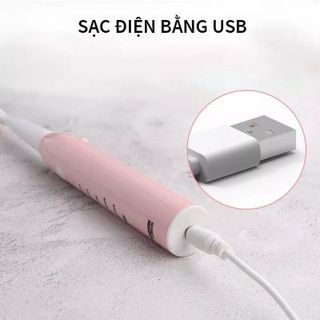 BÀN CHẢI ĐIỆN TỰ ĐỘNG ELECTRIC TOOTHBRUSH ĐÁNH RĂNG 5 CHẾ ĐỘ HÀNG CAO CẤP, TẶNG KÈM CÁP SẠC VÀ 4 ĐẦU CHẢI SỬ DỤNG TRONG 1 NĂM GD055 - LADY'S PASSION