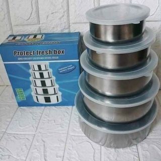 BỘ THỐ LẠNH INOX 5 MÓN ĐỰNG BẢO QUẢN THỰC PHẨM CÓ NẮP ĐẬY ĐA NĂNG LD038 - LADY'S PASSION